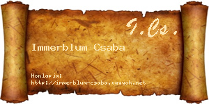 Immerblum Csaba névjegykártya